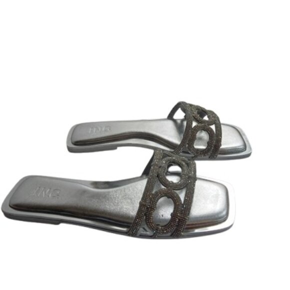 INC International Concepts Womens Hannah Slide Sandals in Silver Crystal 8 - Picture 3 of 8